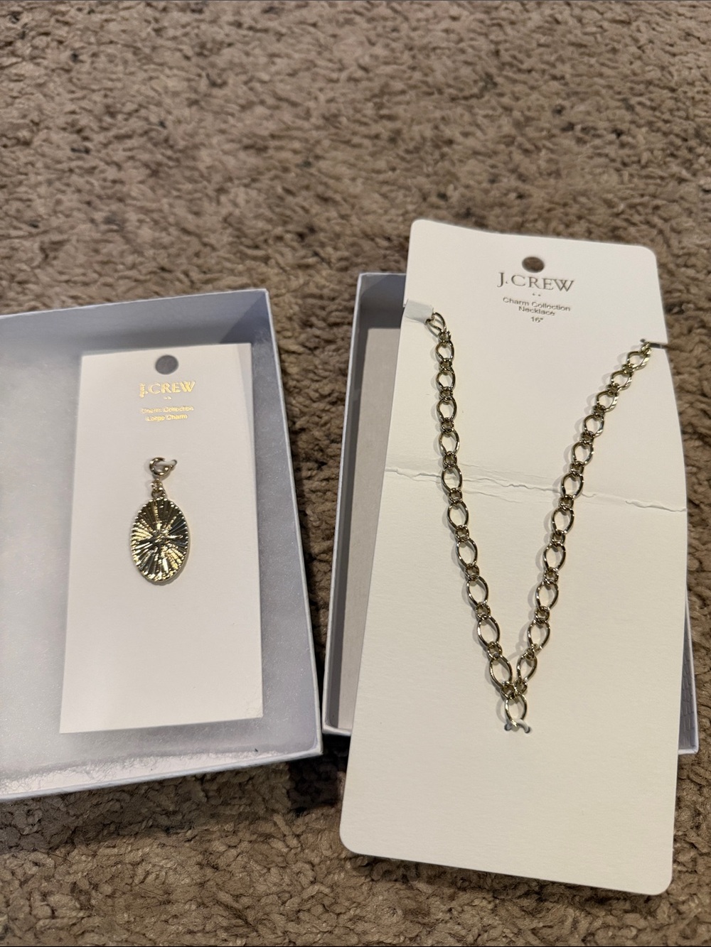 J. Crew Silver-Tone Charm Necklace with Sunburst Pendant